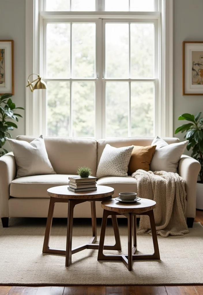 Small Space Home Decor Ideas: A Compact Living Guide with 20 Space-Savvy Inspirations - 5. Nesting Tables: Tuck It Away