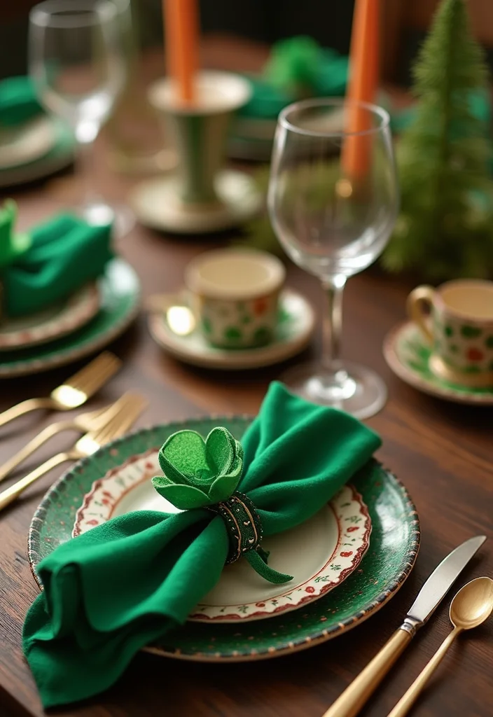 St Patrick's Day Home Decor DIY: A Playful Guide with 20 Lucky-Themed Inspirations - 14. Felt Shamrock Napkin Rings