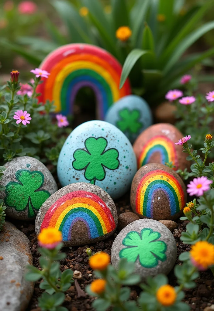 St Patrick's Day Home Decor DIY: A Playful Guide with 20 Lucky-Themed Inspirations - 9. Eco-Friendly Painted Rocks