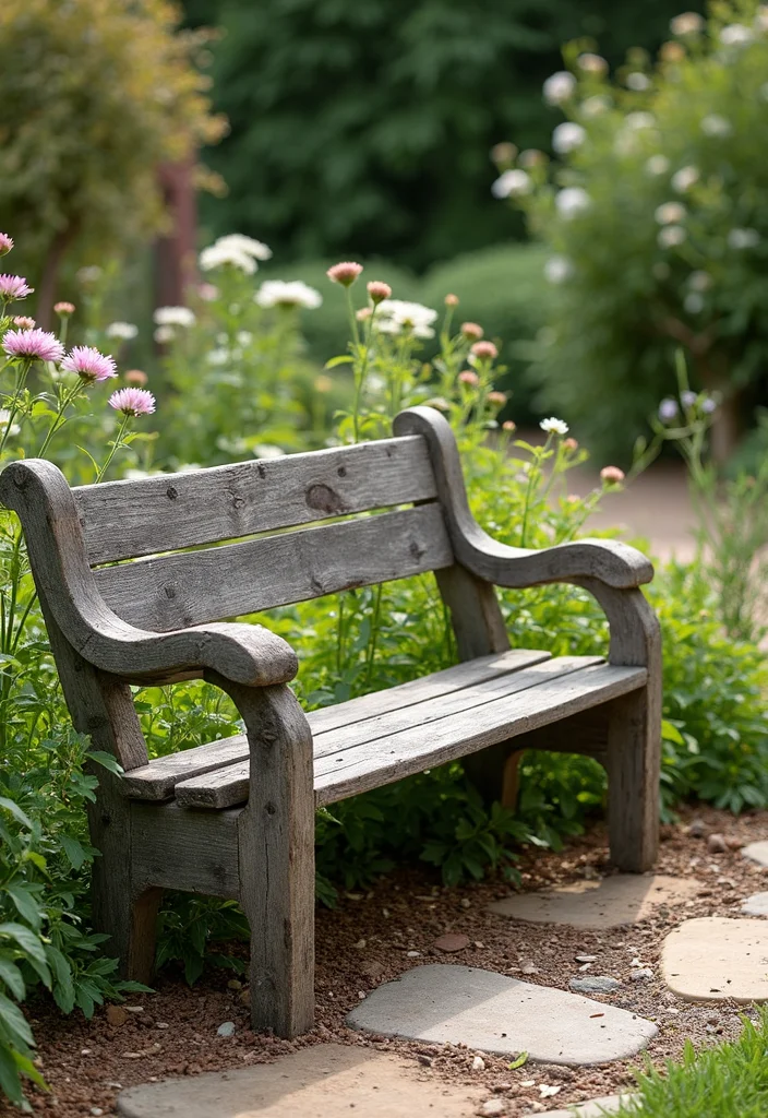 Thrifted Home Decor DIY Ideas: A Budget-Friendly Guide with 18 Upcycled Styling Inspirations - 14. Upcycled Garden Bench