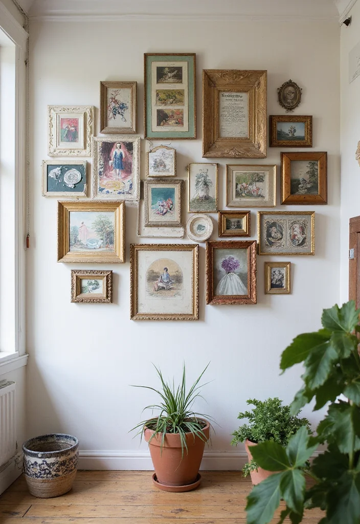 Thrifted Home Decor DIY Ideas: A Budget-Friendly Guide with 18 Upcycled Styling Inspirations - 4. Picture Frame Gallery Wall