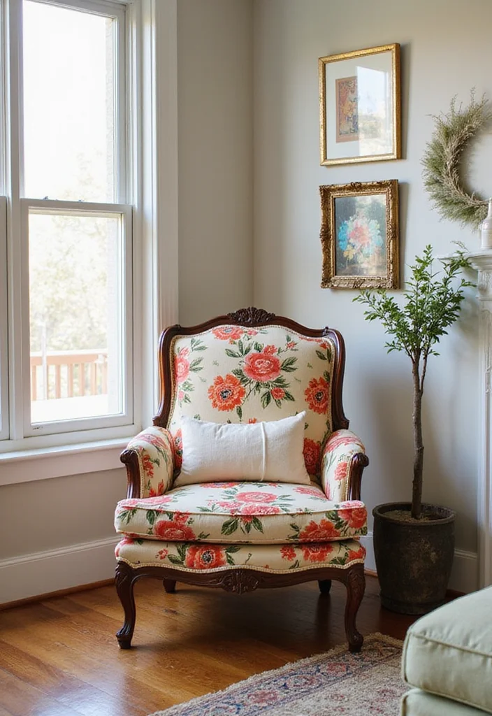 Thrifted Home Decor DIY Ideas: A Budget-Friendly Guide with 18 Upcycled Styling Inspirations - 6. Vintage Chair Makeover