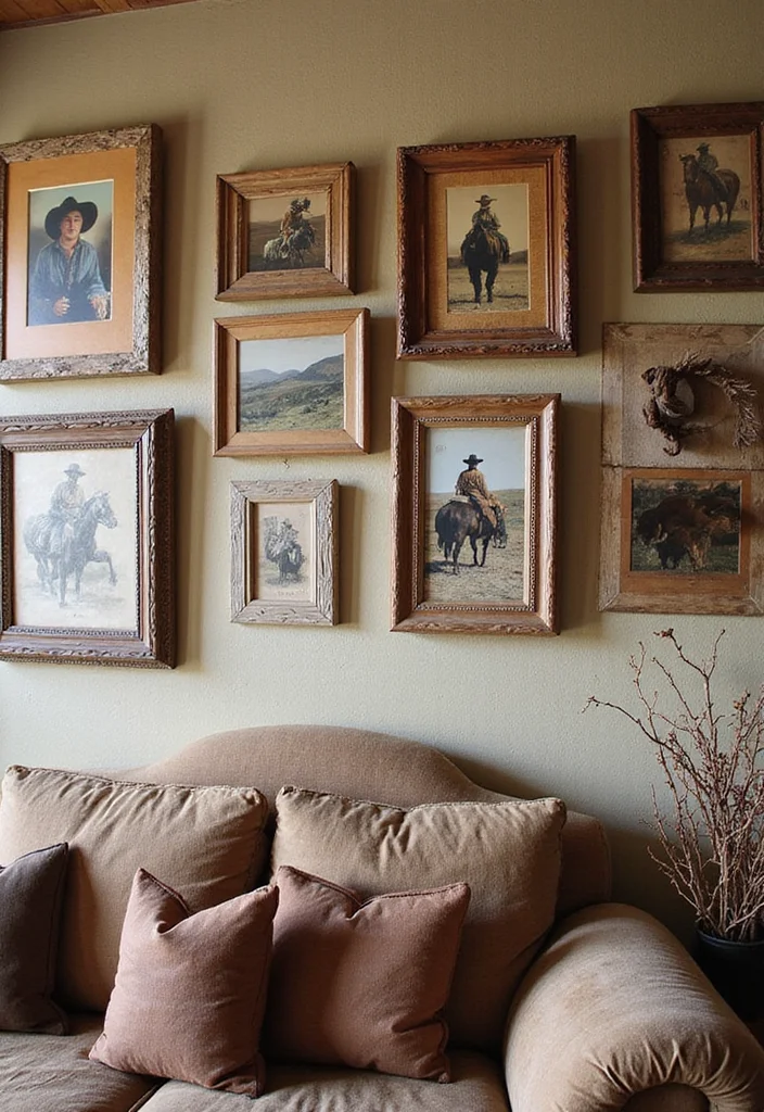 Western Home Decor Ranch Style: A Rustic Guide with 17 Country-Inspired Inspirations - 2. Vintage Cowboy Art